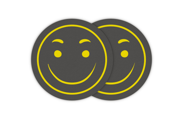 Motiv Untersetzer Smiley grau Kreis Ø 90 mm