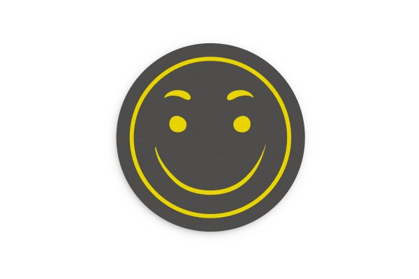 Motiv Untersetzer Smiley grau Kreis Ø 90 mm