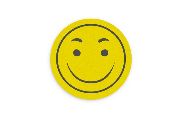 Motiv Untersetzer Smiley gelb Kreis Ø 90 mm