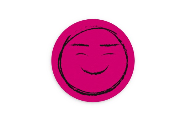 Motiv Untersetzer Smiley magenta Kreis Ø 90 mm